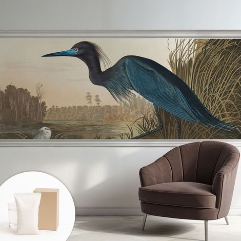 Papier peint intissé décoratif avec colle pour salon chambre et bureau Installation rapide Oiseaux aquatiques 250x104 cm (1/5)