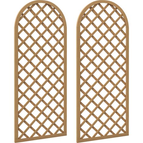 Set di 2 tralicci in legno - pannelli ad arco per piante rampicanti - dimensioni di un pannello: 60 cm di larghezza x 150 cm di altezza