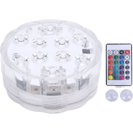Lumière de Piscine à Contrôle à Distance 24 touches 10 LED Étanches IP68 RGB pour Fêtes Extérieures- (1/5)