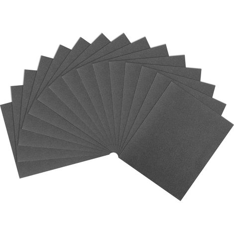 15pcs Papier De Verre Grain 80 9 x 11 Pouces Dos A-Weight Carbure De Silicium Abrasif Feuilles De Ponçage Humide Sec Pour Finition Bois, Ponçage Métal, Polissage Automobile (1/5)