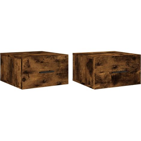 Maison Exclusive - Comodini a Muro 2 pz Rovere Fumo 35x35x20 cm