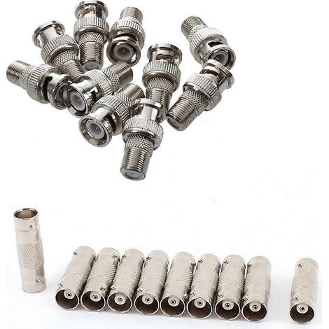 10 connecteurs BNC mâle vers F femelle pour câble coaxial de caméra de vidéosurveillance et 10 connecteurs BNC femelle pour câble coaxial RG59 de vidéosurveillance (1/5)