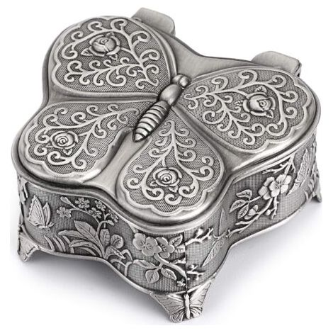 Sollbry Boîte à Bijoux de Papillon Coffret à Bijoux Vintage Métal Organisateur d'accessoires pour Anneaux, Boucles d'oreilles, Colliers,Souvenirs (1/5)