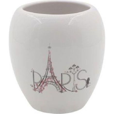 Trade Shop - Cepillo De Dientes Vaso Decorado Paris Escritura Accesorios De Baño 87036 - (1/2)