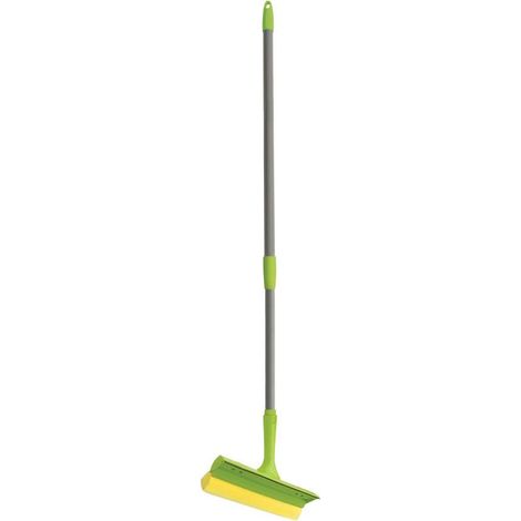 Raclette à Vitre avec Manche Télescopique Nettoyant Fenêtre 2-en-1 avec Éponge Absorbante Kit de Nettoyage pour Vitres Douche Miroirs et Véranda Longueur Réglable et Robuste (1/5)