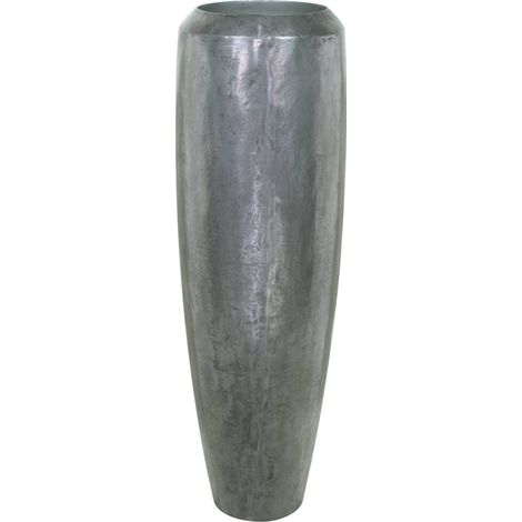 Bac plastique & particules métal Ø31cm H100cm Ext colonne aluminium - dimhaut: H 100 cm - couleur: Cristal gris (1/2)