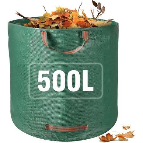 500L Garden Bags 50KG XXL, Heavy-Duty Reusable Garden Waste Bags with Handles, Large Garden Bag, Green Rubbish Bags for Yard Waste, Debris, Grass (1/4)