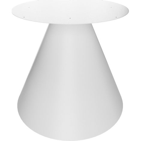 Artù - Base a cono per tavolo da pranzo rotondo, in metallo-Bianco (1/4)
