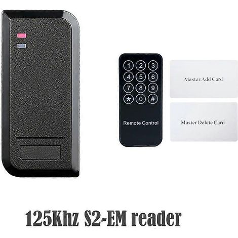 Système de contrôle d'accès de porte étanche avec lecteur RFID autonome 1000 utilisateurs, lecteur de cartes de proximité 125 kHz/13,56 MHz, ouverture de serrure électrique 125 kHz S2-EM (1/5)