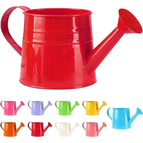 Kleine Gießkanne für Zimmerpflanzen 1L - Kleine Metallgießkanne - Blumentopf - Gartengießkanne - Vintage-Gießkanne - Pflanzengießkanne - Gartengerät (1 Stück/Rot) (1/3)
