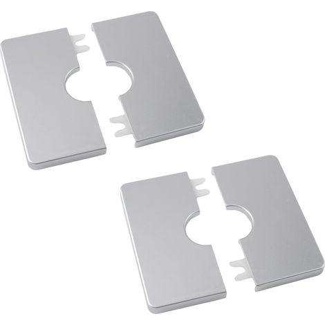 2 pièces en plastique carrées Plaques d'escutcheon autocollantes Couvre-tuyaux décoratifs pour douche, convient au diamètre 22 mm/0,86 pouces (argent)