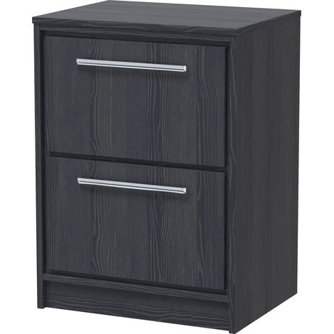 Longnor 2 Drawer Floor Standing Vanity Unit with Worktop, Woodgrain Graphite Grey, 600mm (1/4)
