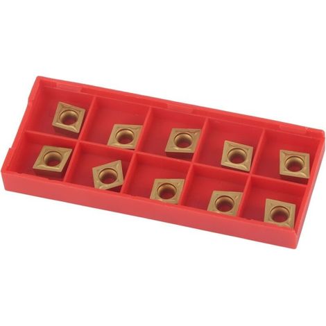 Lot de 10 plaquettes carbure CCMT09T304 – Métal dur pour fraisage et tournage – Angle de coupe 80° – Excellente finition et résistance à l'abrasion - CCMT32 (1/5)