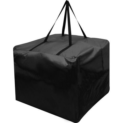 Sac de rangement pour coussin de jardin robuste en tissu Oxford 210D imperméable - 81 x 81 x 61 cm - Housse de protection avec poignées et fermeture éclair (1/5)