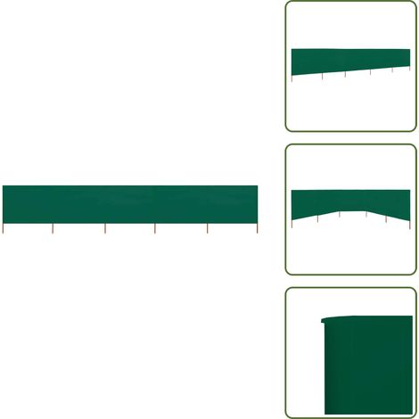 The Living Store Paravento a 5 Pannelli in Tessuto 600x120 cm Verde - Paravento in tessuto