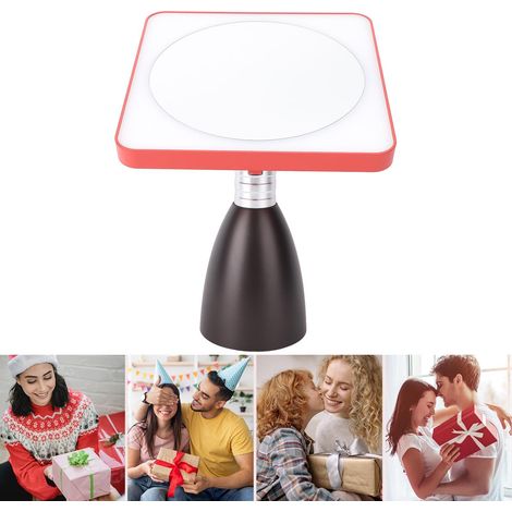 [LED-Schönheitsspiegel] – Vielfältige Beleuchtungsmodi, 3 Farbtemperaturen, verstellbarer Winkel, Tisch-Schminkspiegel für Zuhause und unterwegs, Rot und Schwarz – ca. 234 x 357 x 100 mm / 1900 g / Ak