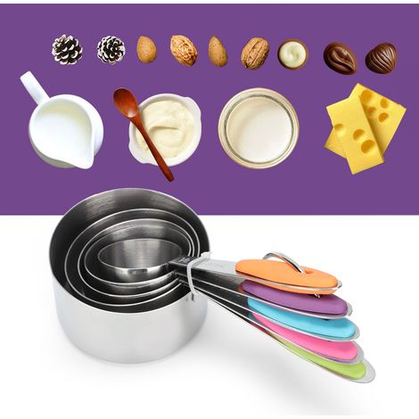 5-teiliges Set Messbecher aus Edelstahl mit Thermoisolierung, Küchenhelfer zum Kochen und Backen (1/5)