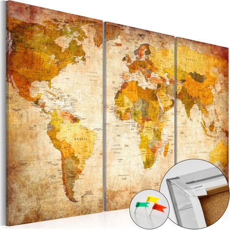 Tableau en Liège "Carte du Monde - Antique Travel" 40 x 60 cm (1/2)