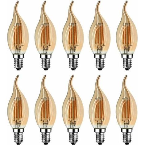 Ampoule Flamme LED E14, 4W Equivalent à Ampoule Halogène/Incandescente 40W, Blanc Chaud 2700K, Flamme Bougie LED encastrable, 360 degrés (1/5)