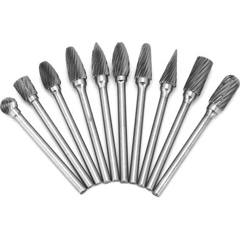 Set di 10 punte da trapano – utensili rotanti – lavorazione del legno / incisione