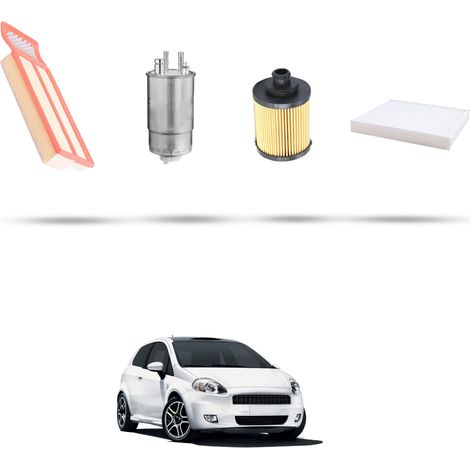 Kit tagliando 4 filtri compatibile con Fiat Grande Punto 1.3 D Multijet 55kw dal 2005 (1/5)