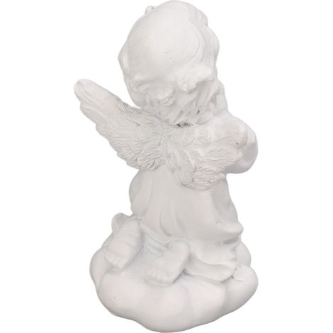 Figurine décorative d'ange blanc rétro nordique, statuette en plâtre de style américain, cadeau pour couple à offrir à un couple. (1/5)