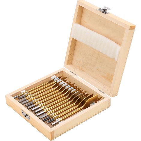 Ensemble de 13 forets plats en acier à haute teneur en carbone, à queue hexagonale de 6,35 mm (1/4 po), pour perceuse électrique ou manuelle (1/5)