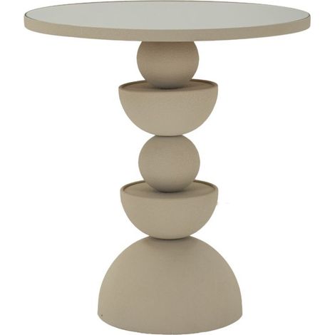 Table d'Appoint Miroir "Dune" 49cm Crème