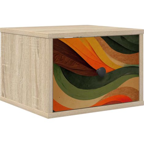 Mesita de noche de pared BONN Roble Sonoma 36 x 33 x 25 cm vidaXL (1/5)
