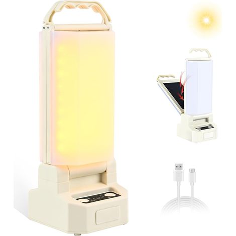 Lámpara Camping Luz Solar de LED Camping USB Recargable 4500mAh Linterna con batería mit 4 Modos para Campaña, Emergencia, Pesca, etc (1/5)