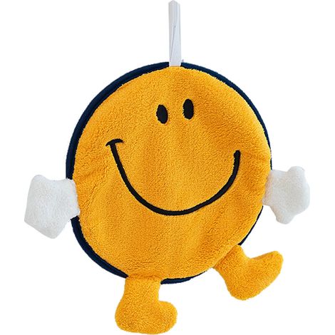 Serviette à main suspendue à motif dessin animé, séchage rapide, ultra-absorbante, en fibre de polyester douce, idéale pour la cuisine et la salle de bain. Sourire. (1/5)