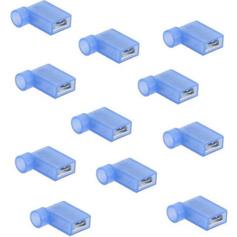 Oc-Pro – Cosses électriques drapeau bleues 6.3 mm – Sachet de 25 cosses – Totalement isolées pour fils jusqu'à 2.5 mm² – Qualité professionnelle