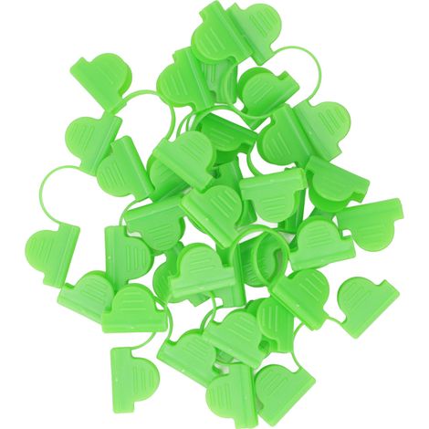 Lot de 100 pinces de serre double tête vert clair 5mm pour bâche de serre, arceau de jardin, matériel de jardinage en plastique (1/5)