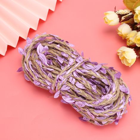 Couronne de vigne artificielle et de feuilles simulées à faire soi-même, idéale pour les mariages, les garden-parties et la décoration intérieure, 10 mètres/32,8 pieds, violette. (1/2)