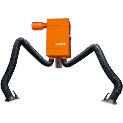 Aparato de aspiración KEMPER con dos brazos para uso continuo con filtro autolimpiable fijo KEMPER Brazo 2 m versión con tubo