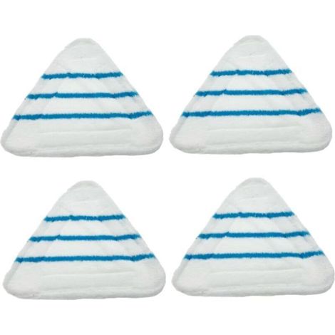 Lot de 4 lingettes de rechange lavables en microfibre pour balai vapeur, idéales pour le nettoyage en profondeur des carrelages. (1/4)