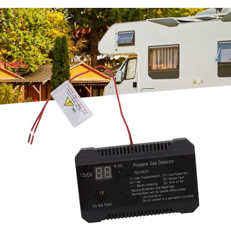 Détecteur de Gaz Propane pour RV avec Détection Loudly Sound Alarms et Écran Digital noir (1/5)
