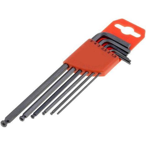 Kit 6 cles Allen en acier chrome-vanadium