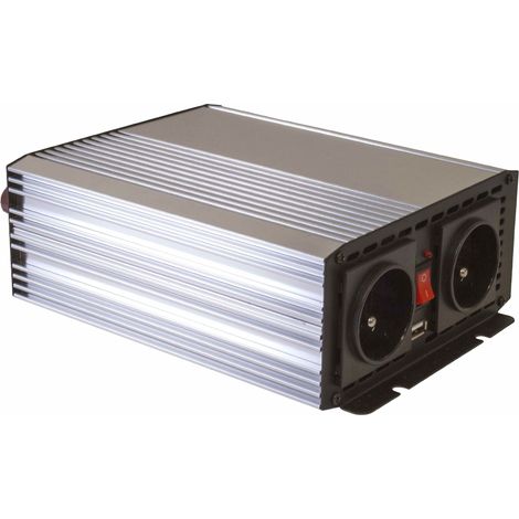 Convertisseur de tension 700W 12V-220V – 2 prises Euro 230V et 1 USB – Protection contre surtension et court-circuit – Montage rapide – Peraline