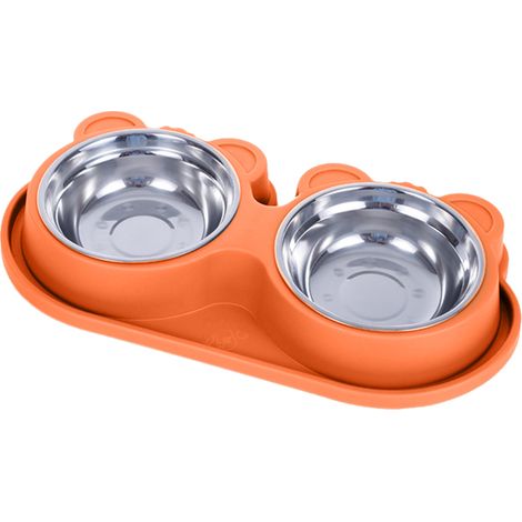 Bol pour chat bol pour chien bol de riz anti-renversement bol d'eau potable pour animaux de compagnie bol de nourriture pour chien double bol (1/5)