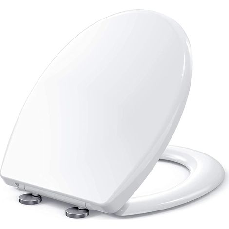 Abattant WC, Lunette de Toilette, Fermeture en Douceur, Démontage Rapide, Facile à Nettoyer, Antibactérien, forme de O (1/5)