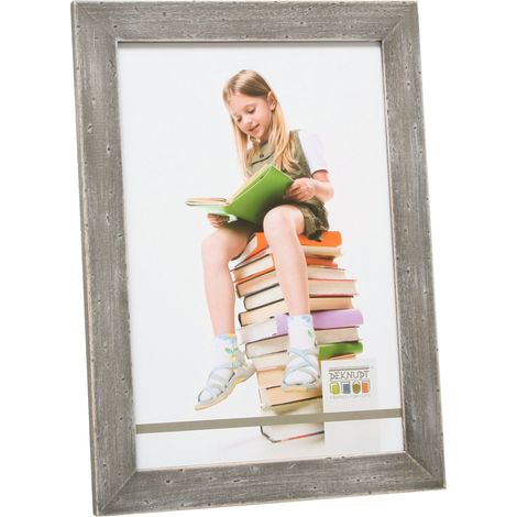 Cadre Photo en Bois Gris Finition Vieillie 24 x 18,9 x 1,4 cm