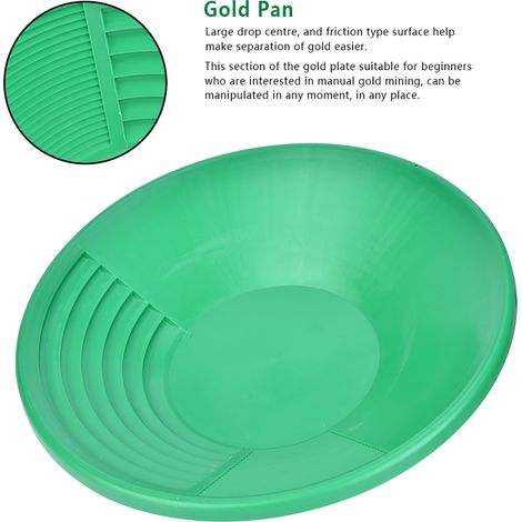 Bassine à or en plastique verte 380x120 mm pour prospection dragage rivière orpaillage extraction et ruée vers l'or 1 pièce (1/5)