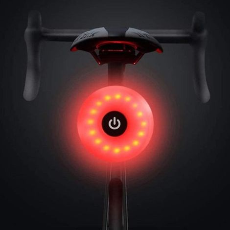 Feu arrière de vélo rechargeable LED USB étanche - GOTOSEEU - 5 modes d\'éclairage - Noir (1/4)