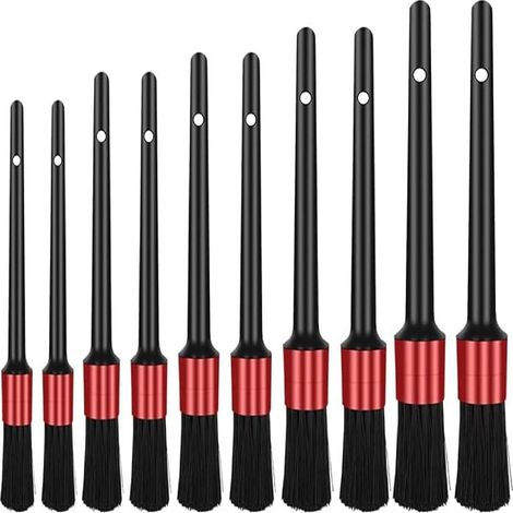 10 pcs Pinceau de Détail, Auto Detailing Brush Brosses de Nettoyage de Voiture. (1/5)