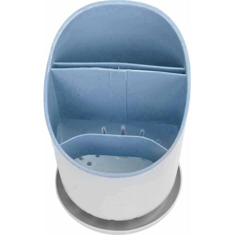 Porte-ustensiles de cuisine bleu : rangement séchage cuillères baguettes organisateur (1/5)