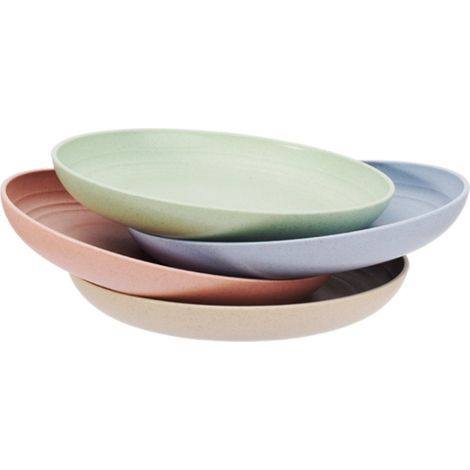 Assiette En Paille De Blé - Micro-Ondes Et Lave-Vaisselle - Pour Repas Familiaux Ou Pique-Niques - Lot De 6 (1/5)