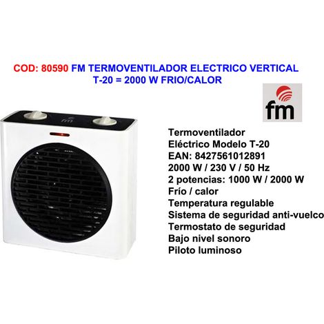 Ventilador Eléctrico de Torre FM T-20 2000 W Frío y Calor