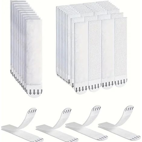 36 Paires Accroche Tableau Sans Percer, Languettes Adhesives 19x92mm Blanc