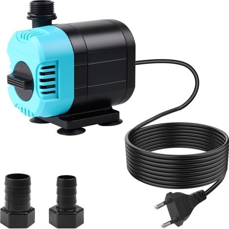 Pompe Submersible - 1200 L/H - Plastique ABS - Débit Réglable - Aquarium Étang Fontaine - 15W (1/5)